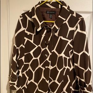 INC GIRAFFE PRINT COAT